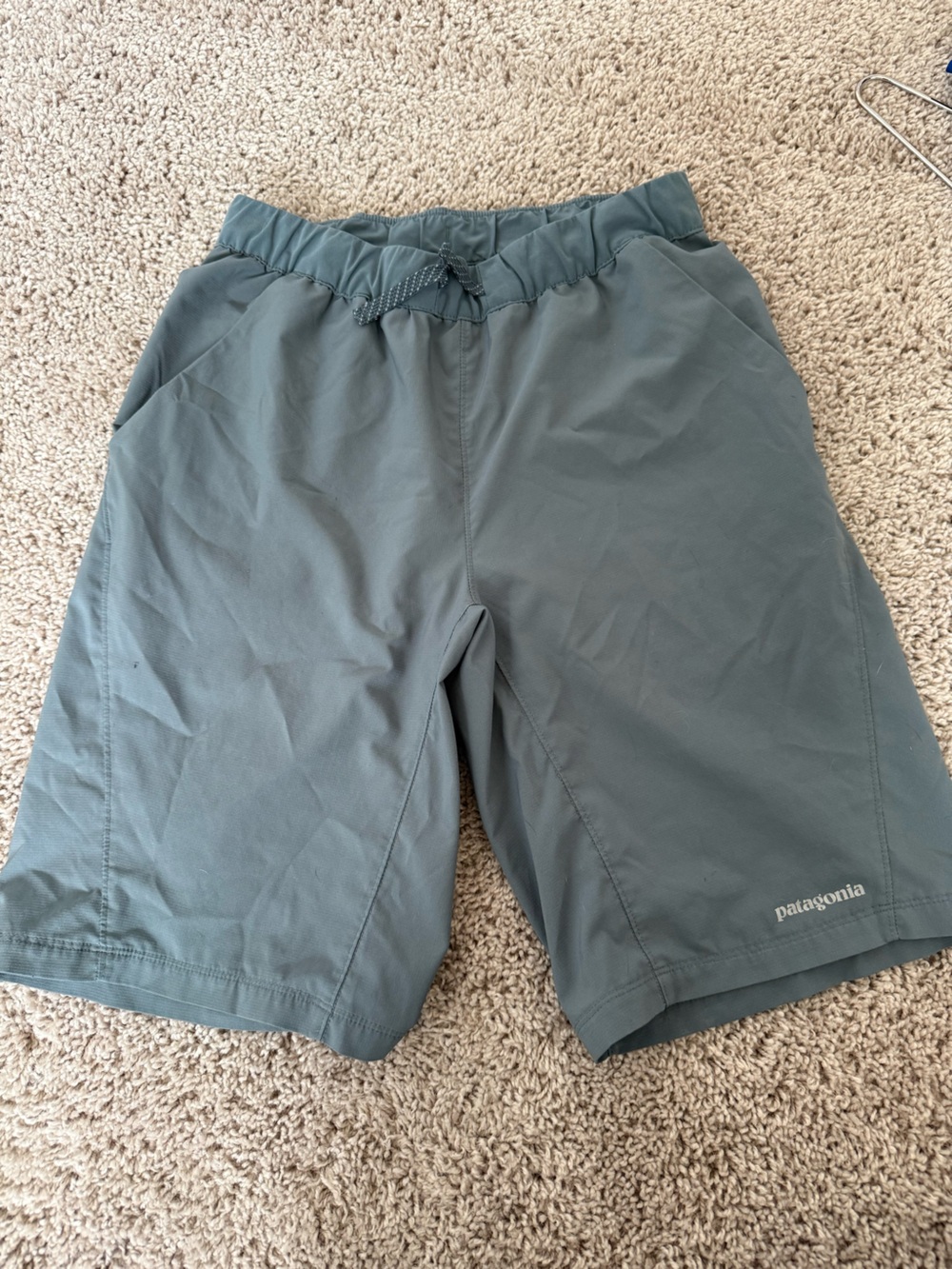 Patagonia Slate Green Elastic Waist Shorts